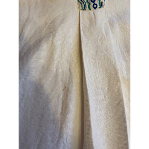 Tommy Bahama Linen Cotton Blend Embroidered Tunic Style Mini Tank Dress Medium - Picture 4 of 12